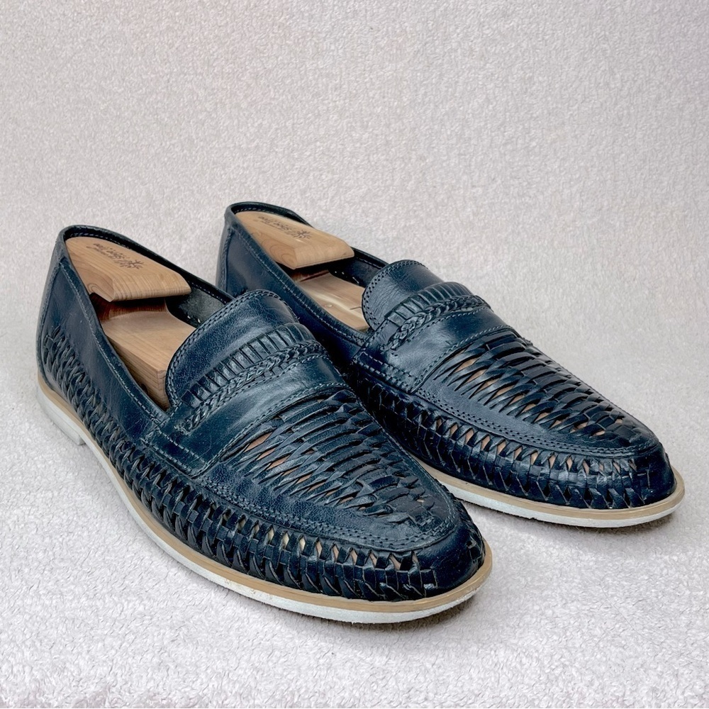 Dune London Leather Huaraches Sandals Men’s 12 Navy Blue Casual Shoes Summer